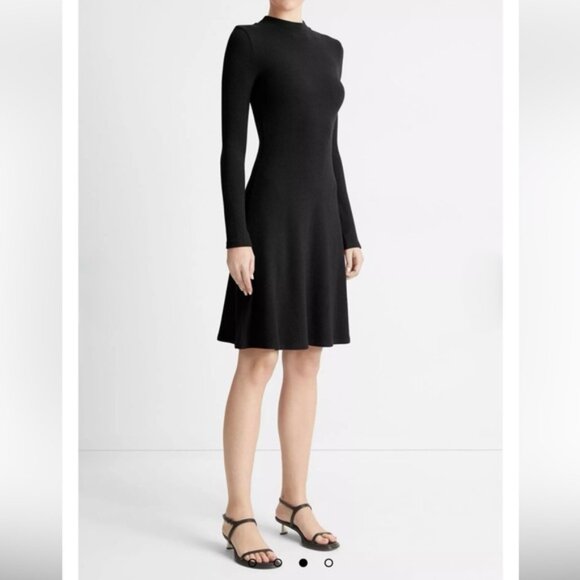 VINCE Mock Neck Long Sleeve Dress - Picture 1 of 7